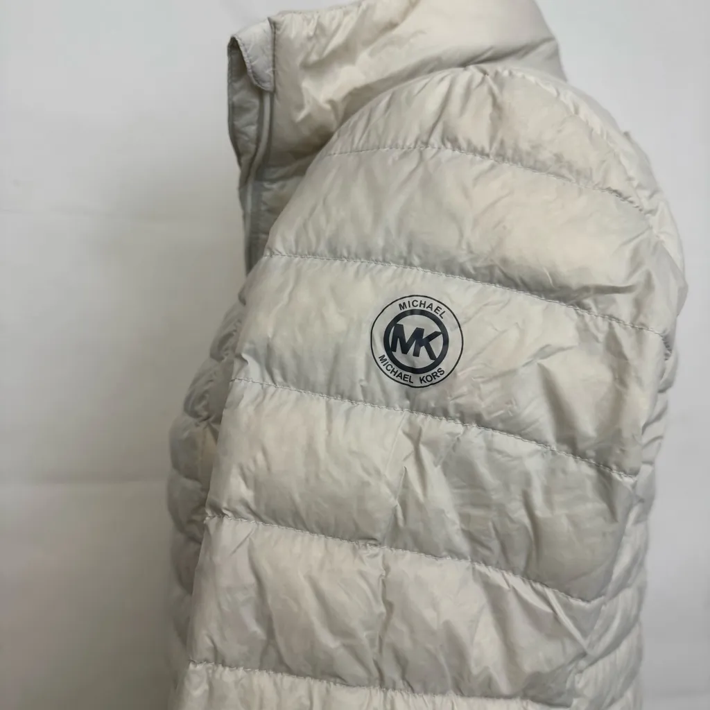 MICHAEL MICHAEL KORS Packable Down Puffer Jacket White Medium - Image 4
