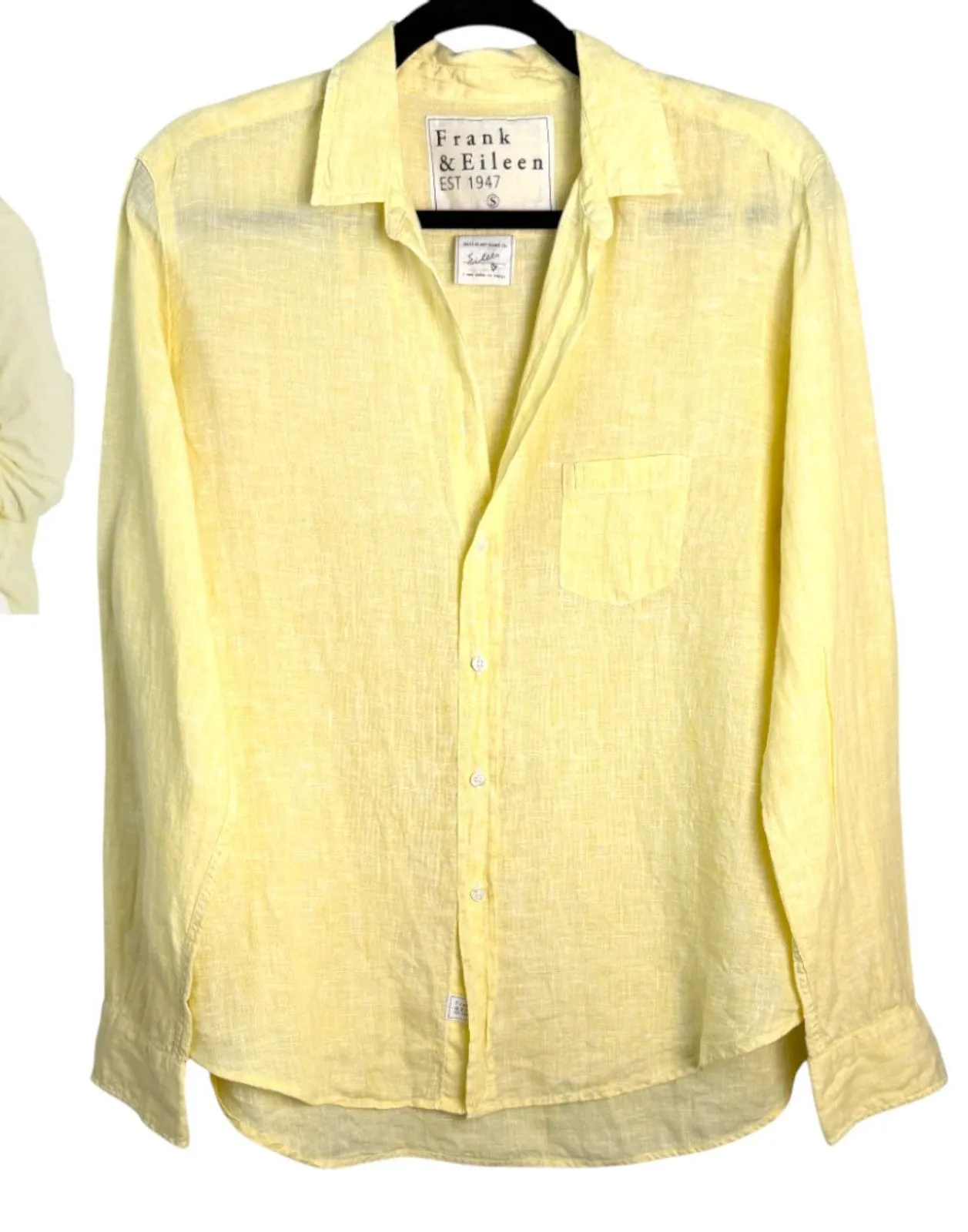 Frank & Eileen Eileen Relaxed Button Up Shirt Yellow Linen Women's Size Small - Image 1