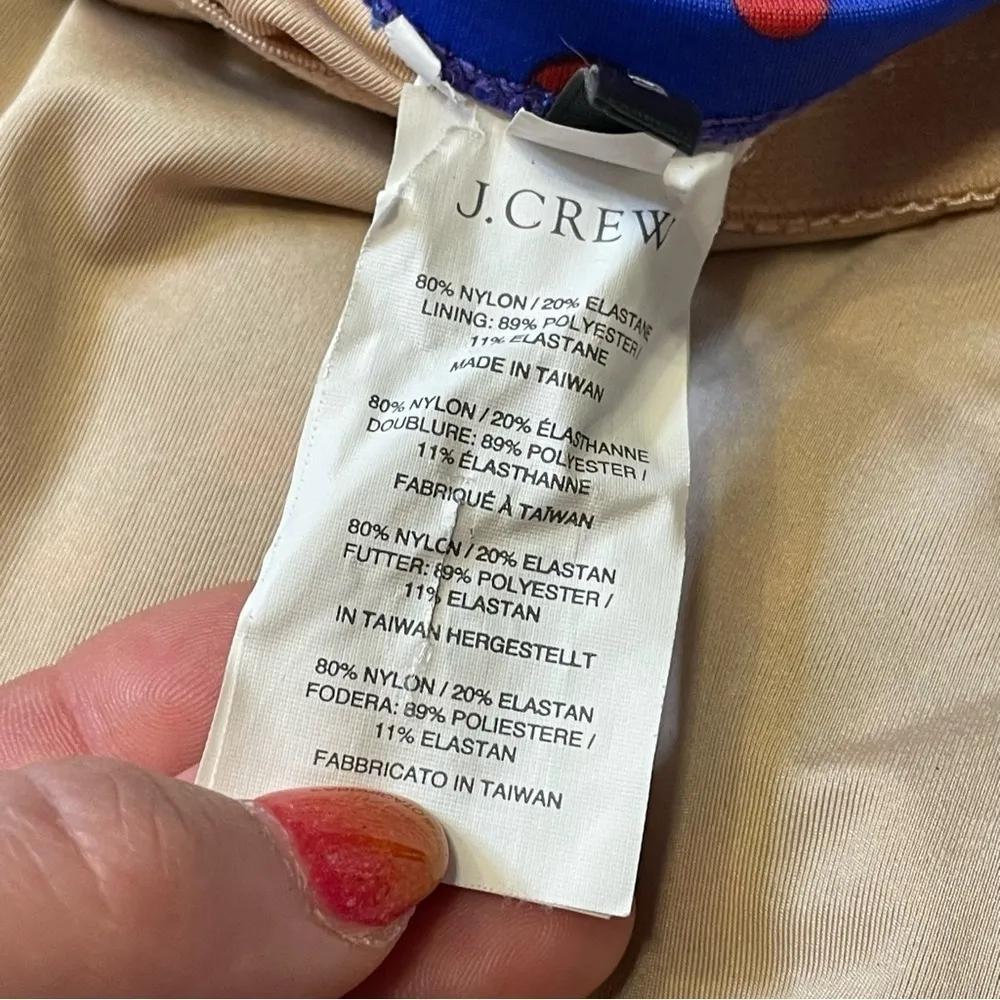 J.Crew Vintage Strapless Polka Dot Swimsuit – Blue & Red (Size 0 / XS) - Image 7