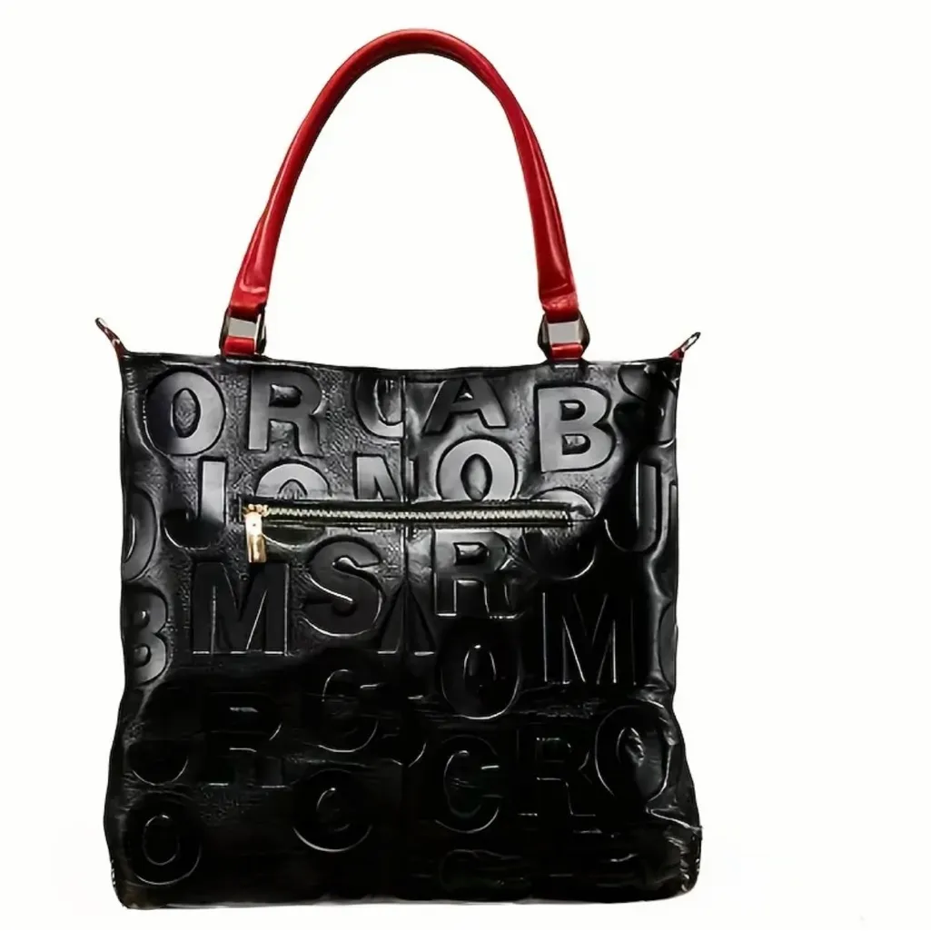 NWT AD Wo 'S Genuine Leather Shoulder Bag Red/Black Red - Image 3