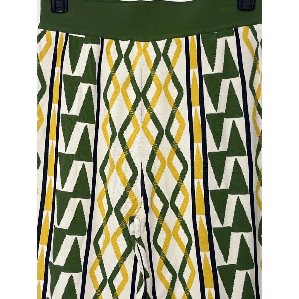 Misa Los Angeles Rialta Pants in Limoncello Geo Large New Womens Knit Trousers - Image 6