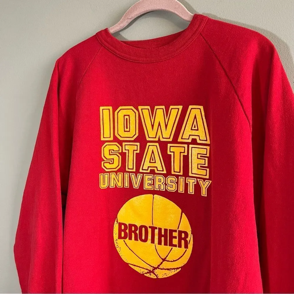 ✨ Vintage Alere Red Iowa State Basketball Brother Crewneck Sweatshirt XL - Image 2