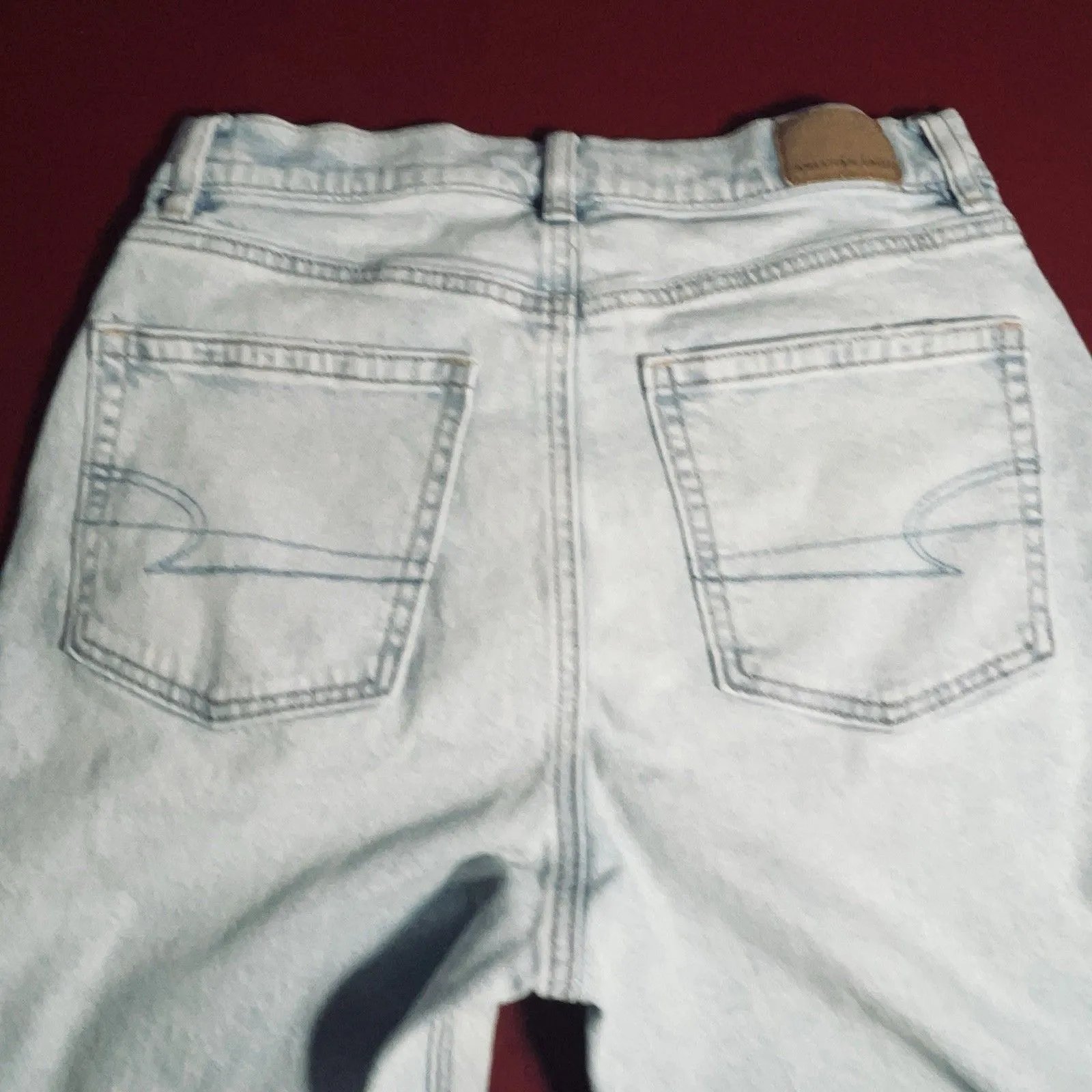 American Eagle Strigid Jeans Womens 4 High Rise Baggy Straight Mom Y2K Inspired - Image 4