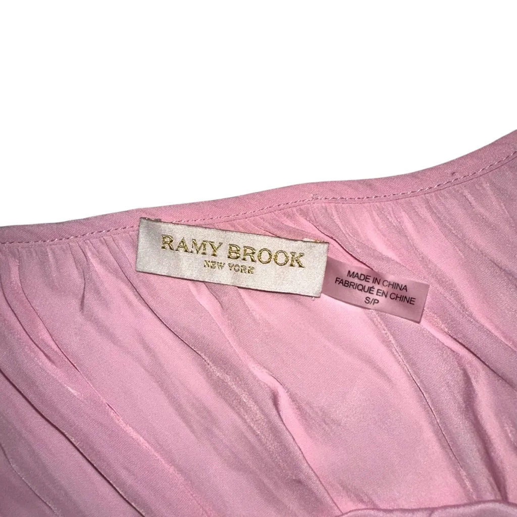 Ramy Brook Leah One Shoulder Baby Pink Mini Dress SMALL - Image 4