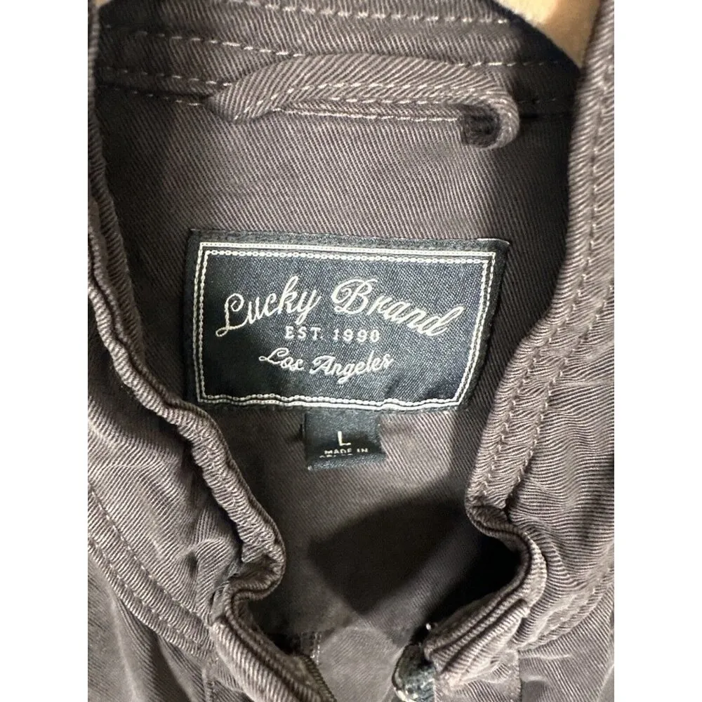 Lucky Brand Womens Sleeveless Full Zip Jacket Vest Top Large Brown Pockets - Image 4