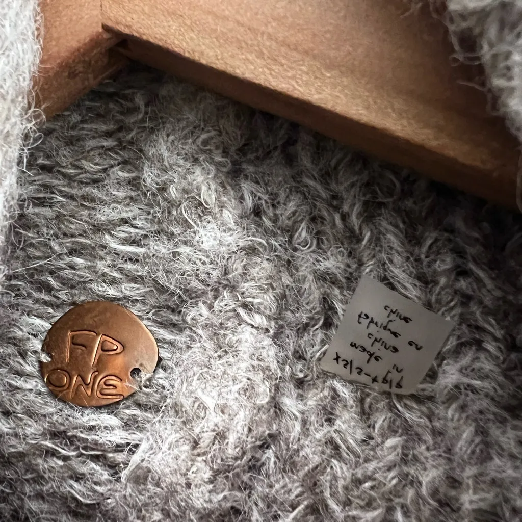 Free People Womens Oversized Cardigan Sweater XS/S  Grey Boho Shawl Collar cozy - Image 3