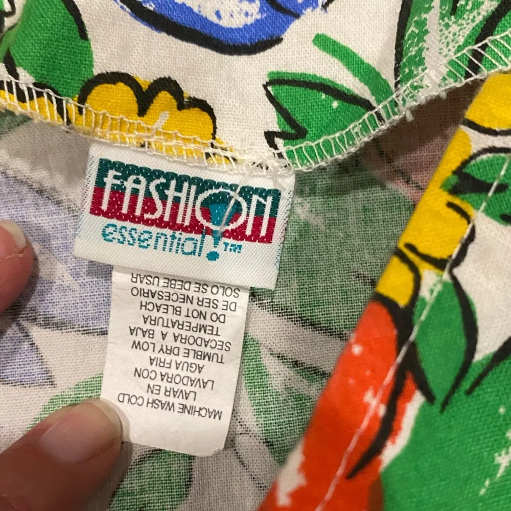 Vintage Hawaiian 90s tropical floral boho wrap crop top small Red - Image 6