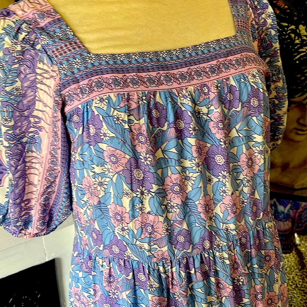 THML Purple and Pink Floral Maxi Dress - Image 3