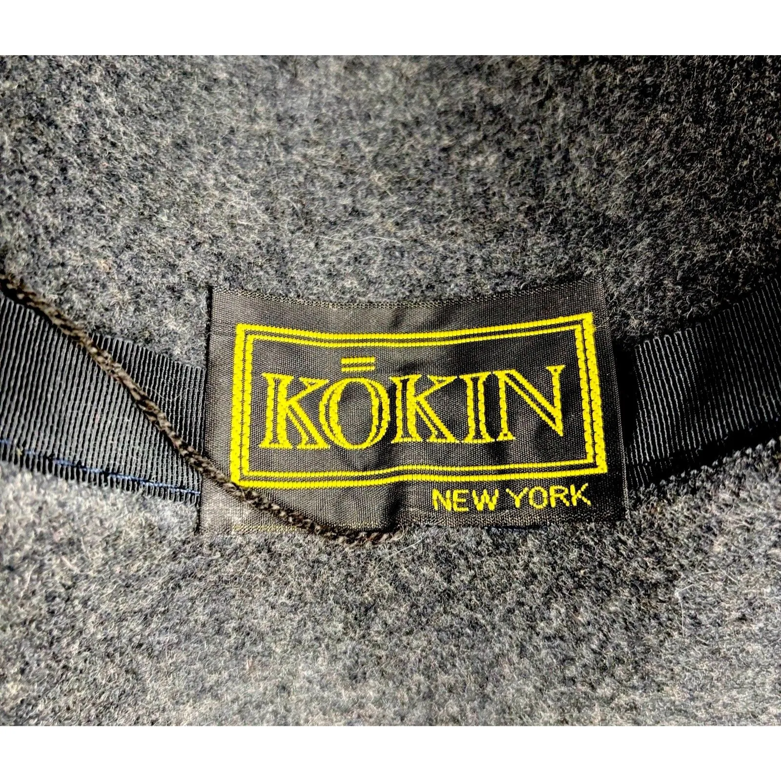 Wool Gray Black Whimsigoth Wool Boho Fedora Ribbon Trim Hat Kokin NYC - Image 5