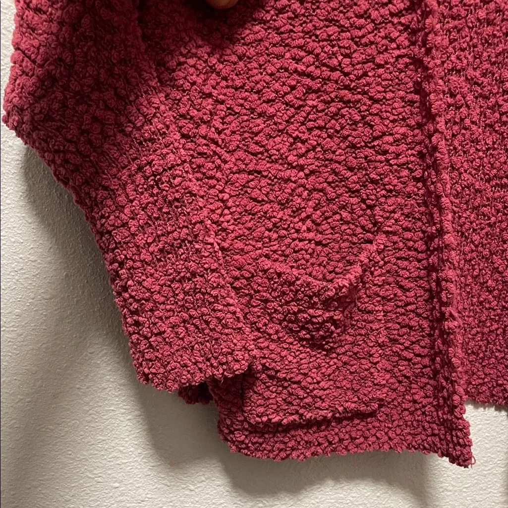 Umgee Red Burgundy Popcorn Textured Cocoon Sleeve Cardigan Sweater Women Size M - Image 7