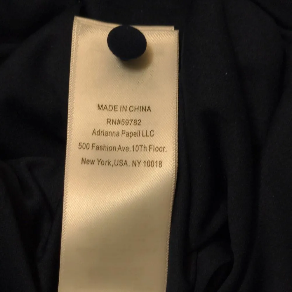 Adrianna Papell Womens Draped Jersey Beaded Gown Dress Blue Stretch Maxi 10 New - Image 12