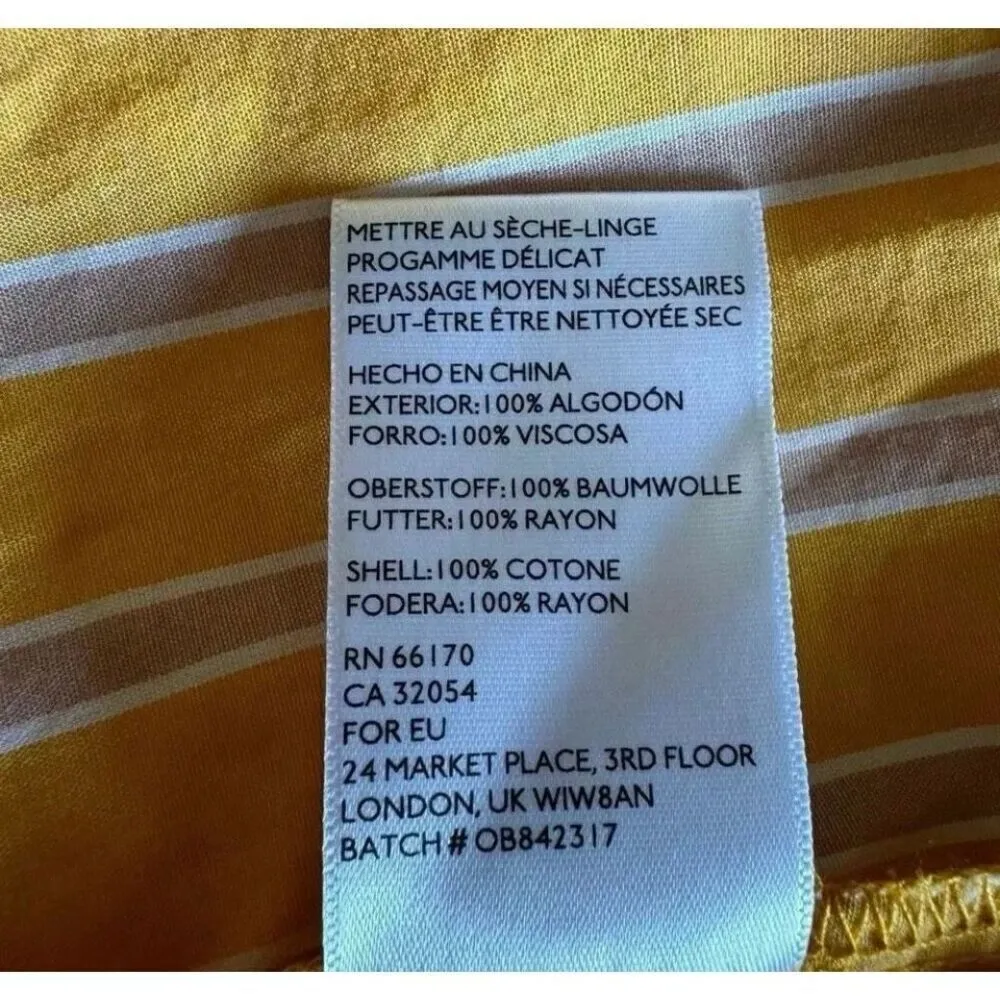 Urban outfitters Sun Dress Yellow, Scoop Neck Midi Side Button Cotton SZ L #2018 - Image 10