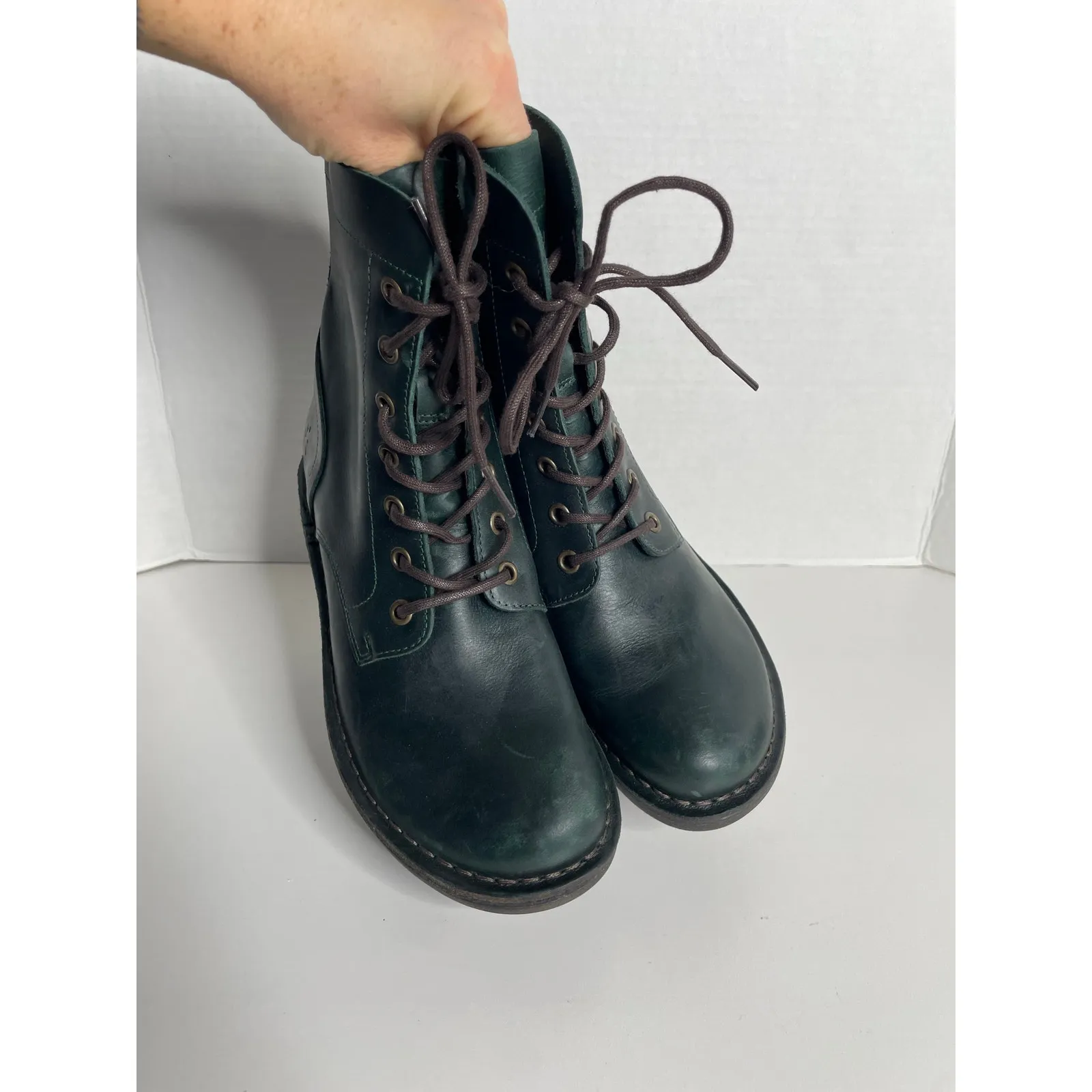 NEW NWOB Fly London Women's MILU Side-Zip Lace-up Ankle Boot Green Sizde 37 - Image 10