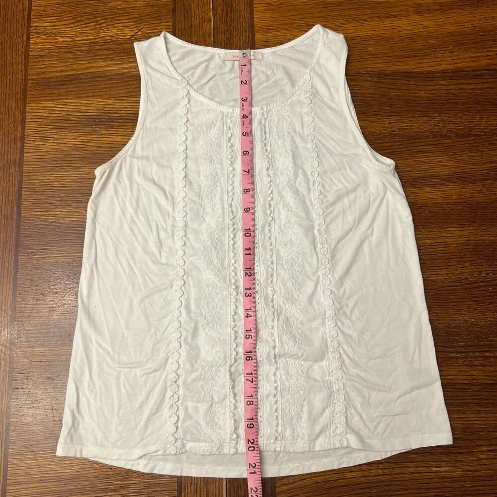 Anthropologie Skies are Blue White Embroidered Sleeveless Tank XSP - Image 14