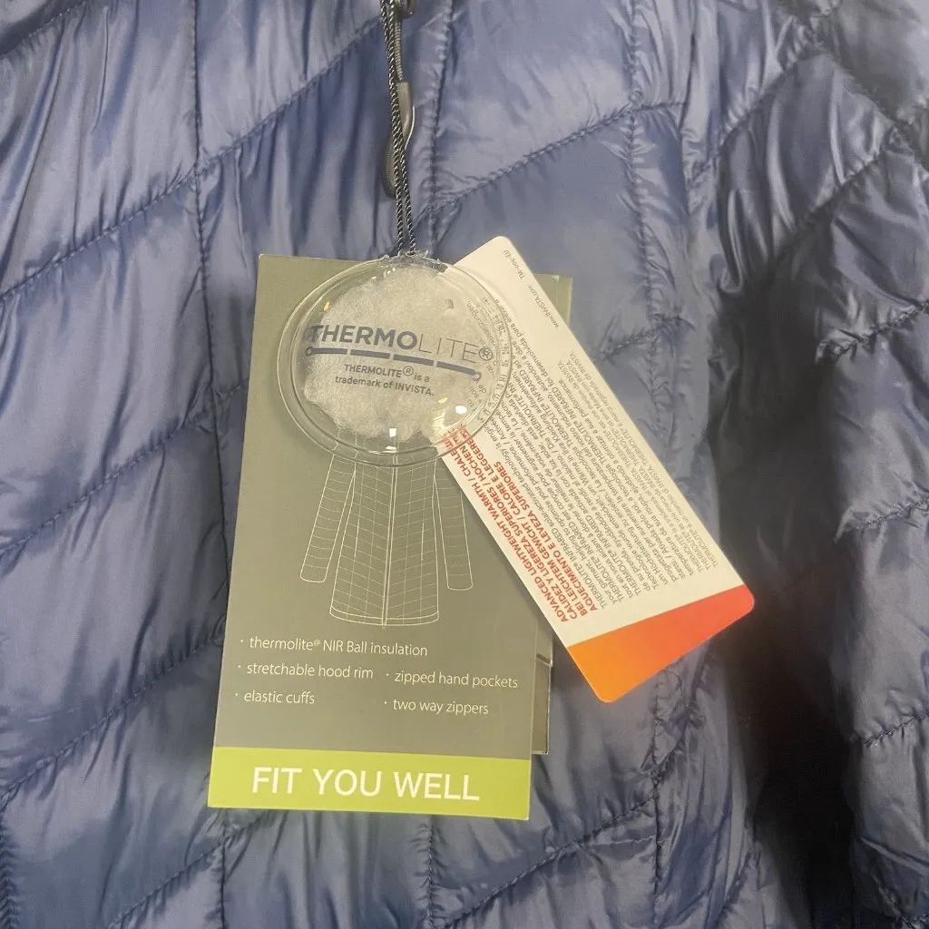 Outdoor Ventures Womens PARKA 2XL Blue Puffer Hooded Zip Pockets Long Length NEW Size XL - Image 2