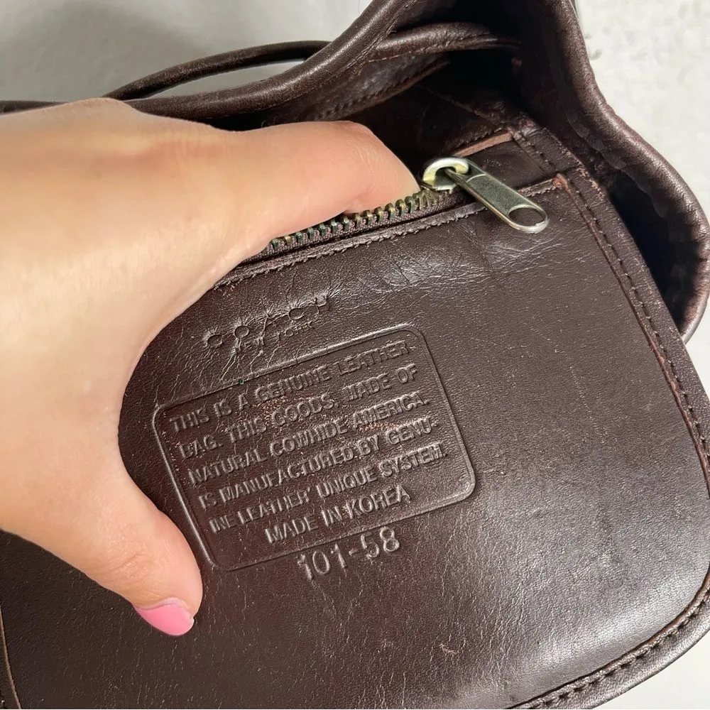 Coach Vintage Brown Bucket Bag Crossbody Purse Leather‎ 101-58 - Image 7