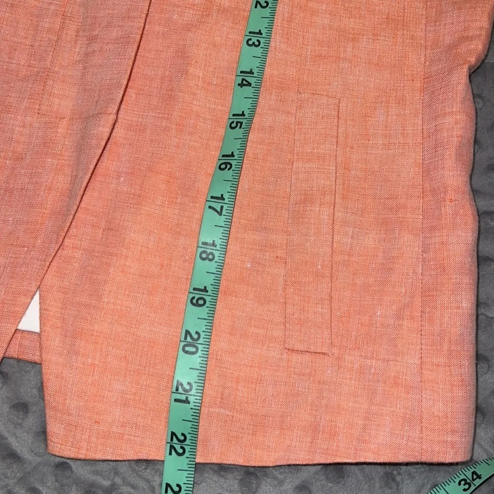 J. Crew size 4 women’s Maybelle salmon coral linen three button jacket $158 new - Image 6
