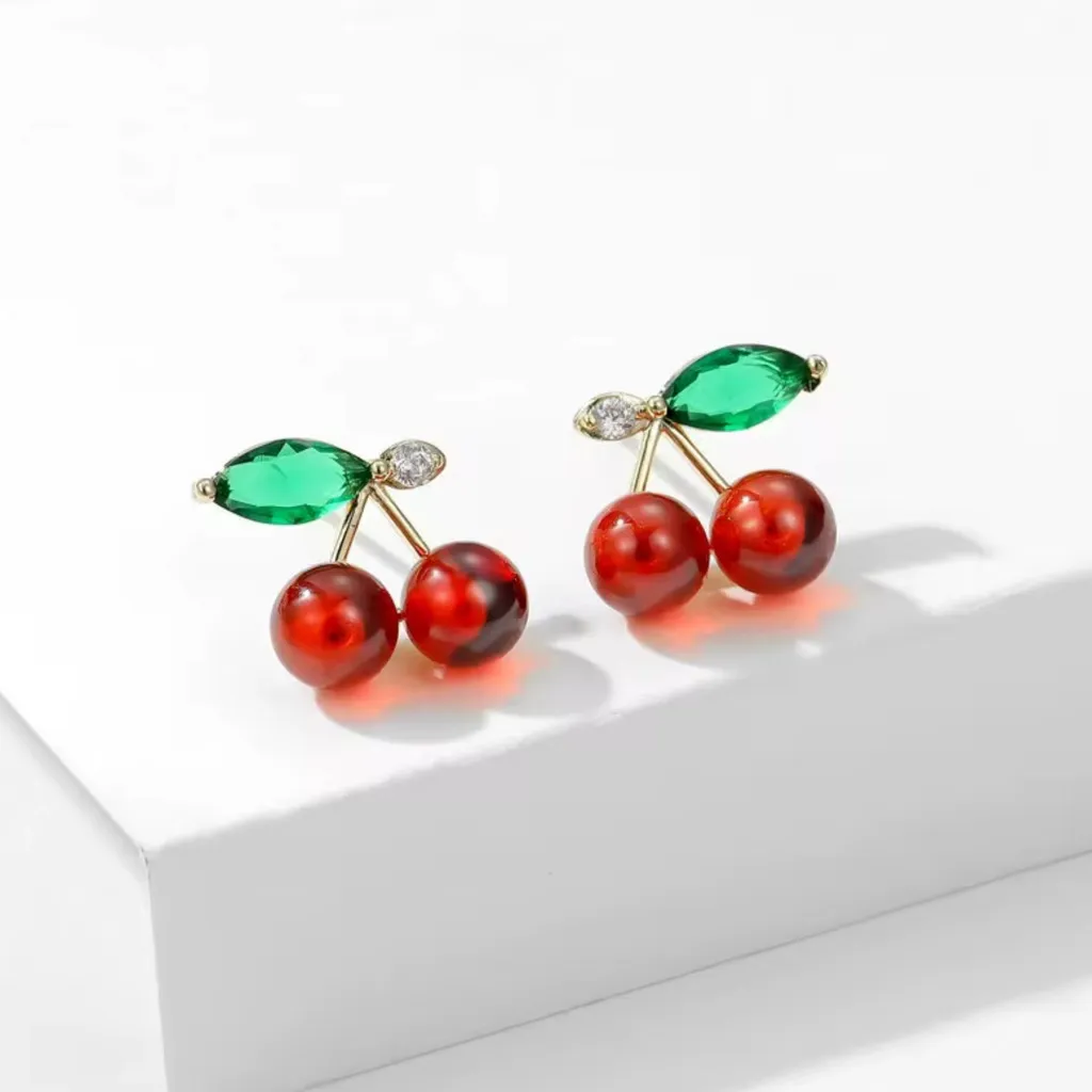 Cherry Earrings Red - Image 3