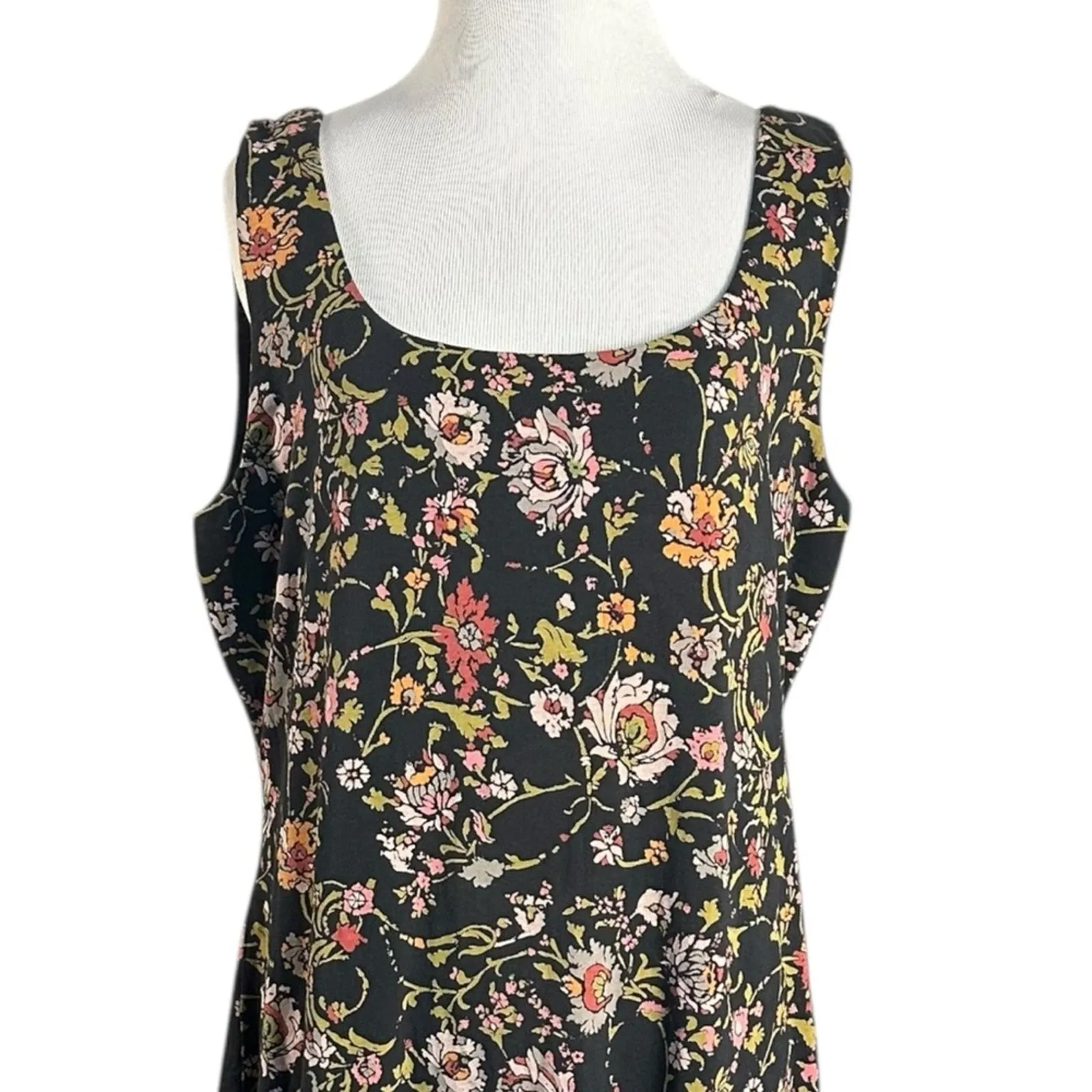 Peruvian Connection Artemis Pima Cotton Sheath Midi Dress Size XL Floral Meadow - Image 3