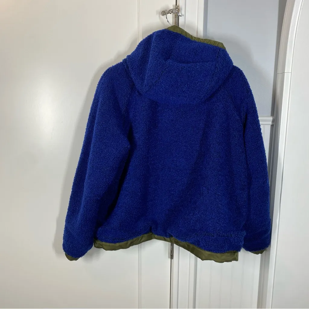 Nike Sportswear NSW Sherpa Women's Reversible Jacket blue‎ and green size small - Image 7