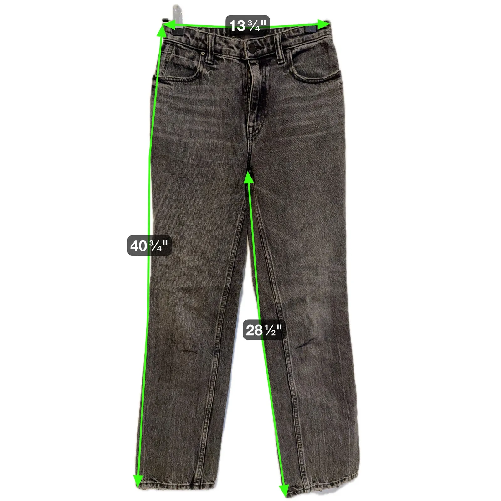 Denim x Alexander Wang High Rise Straight Leg Jeans 25 Black Designer Grunge - Image 8