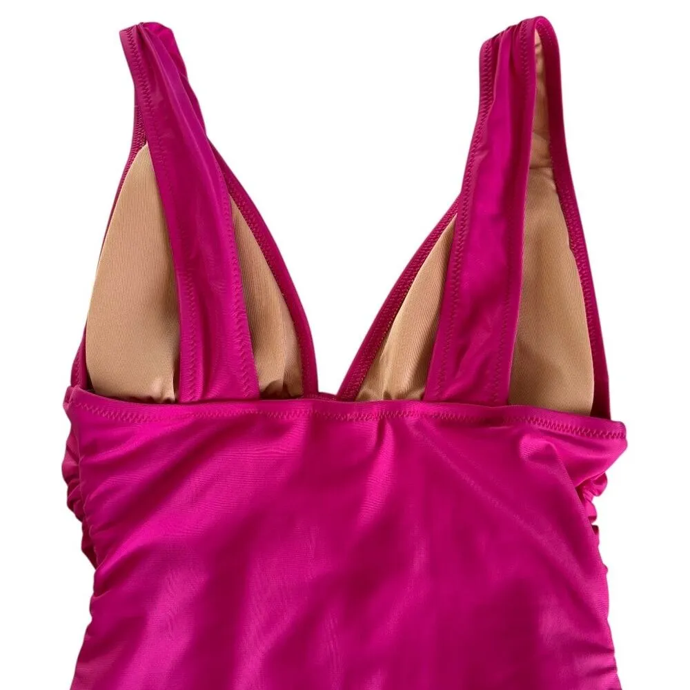 J.Crew Radiant Fuchsia Ruched V - Image 8