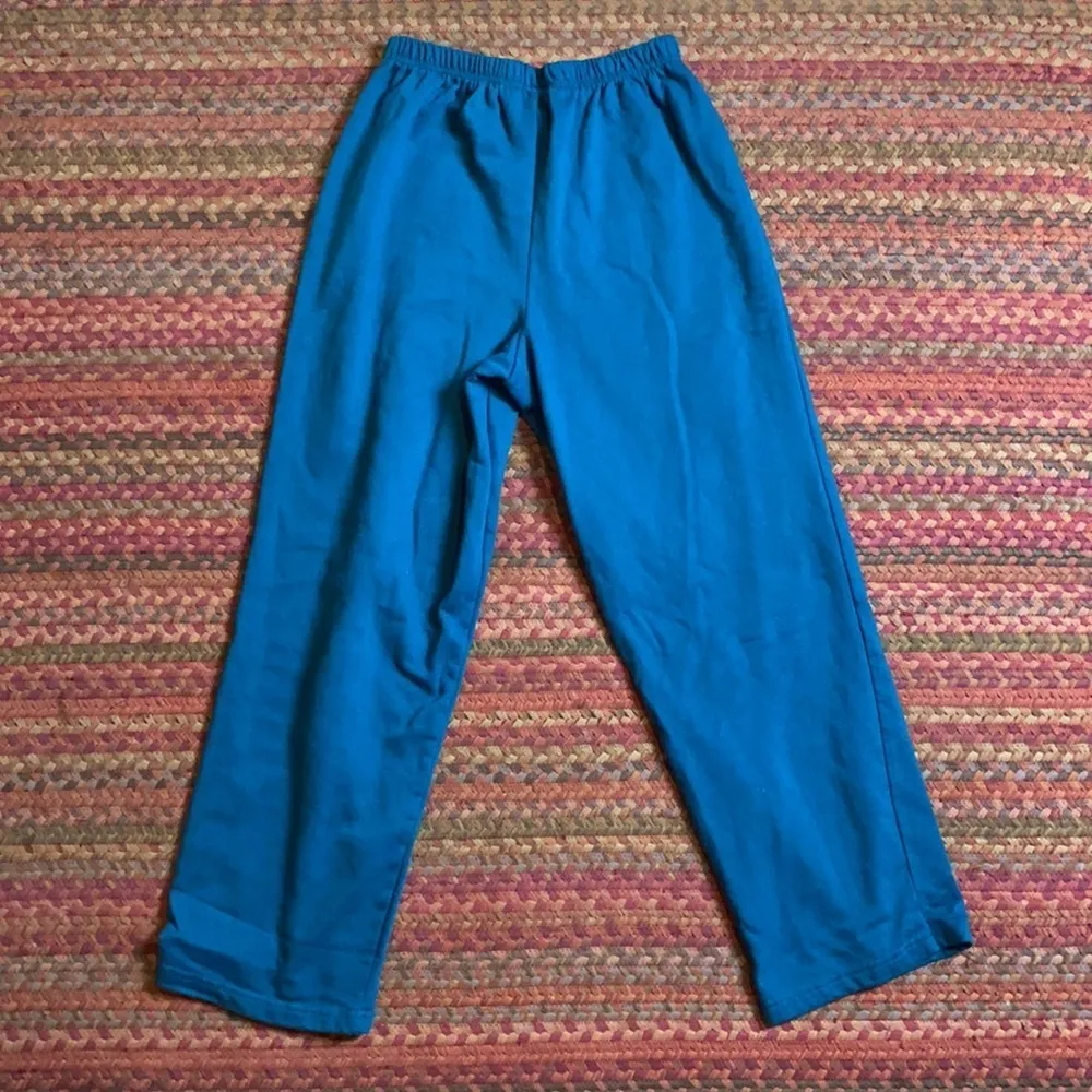 VINTAGE TEAL BLUE MATCHING SWEATSUIT SET Size M - Image 7