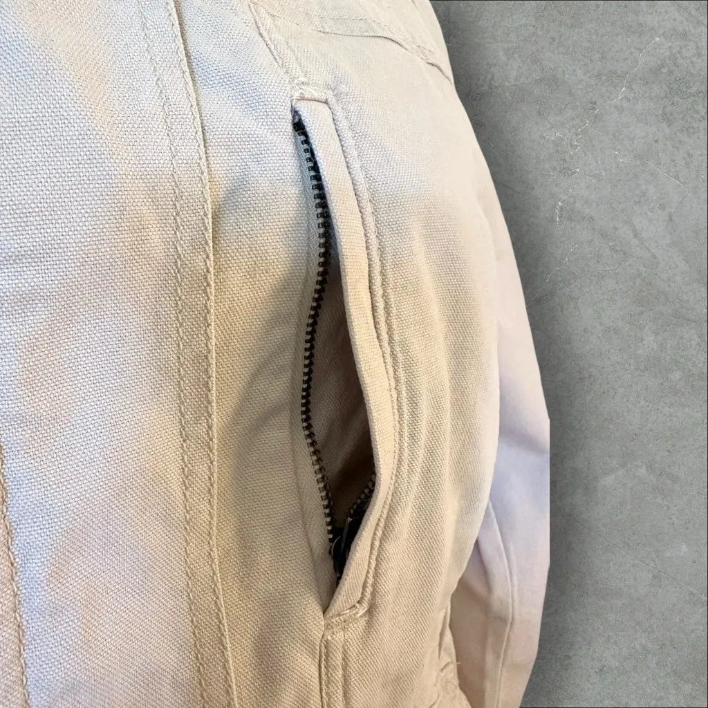 LOFT Beige Utility Jacket-Lightweight Cotton Twill with Pockets (980) - Image 8