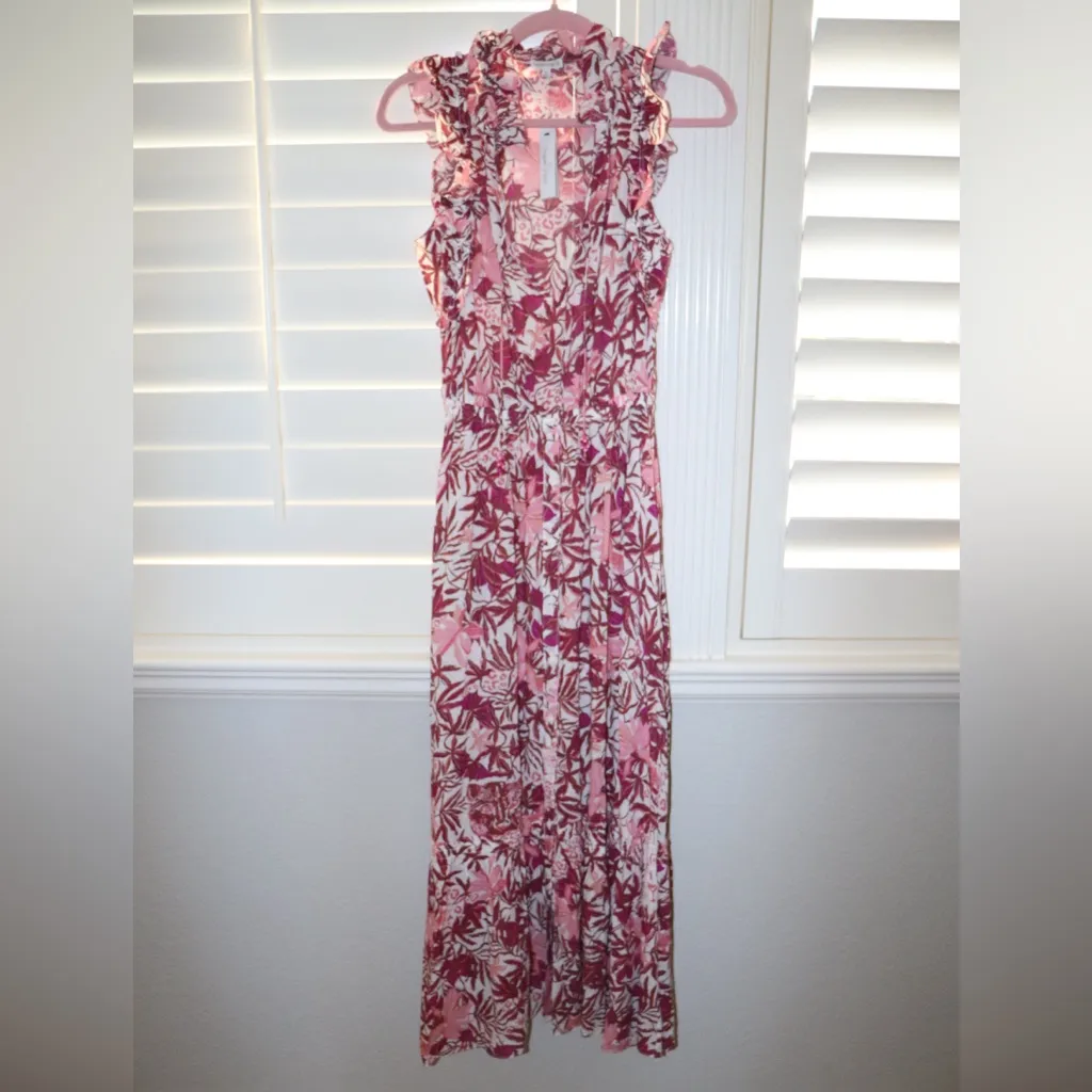 Poupette St Barth Belene Leafy Ruffle Maxi Dress Size XS $450 - Image 5