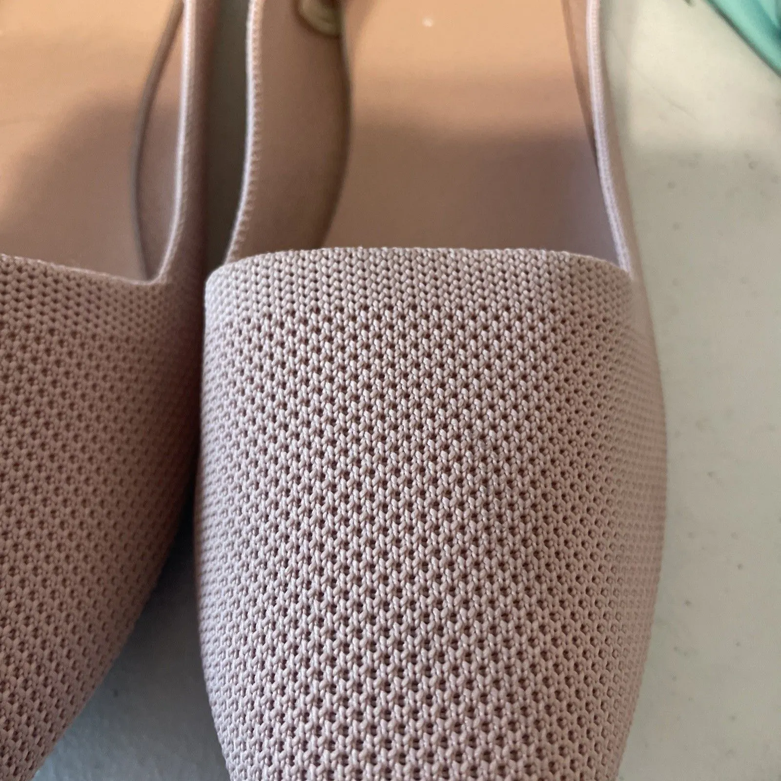 MIA Lixya Ballet Flats Women 9.5 Blush Knit Fabric Stretch Pointed Toe Slip on - Image 3