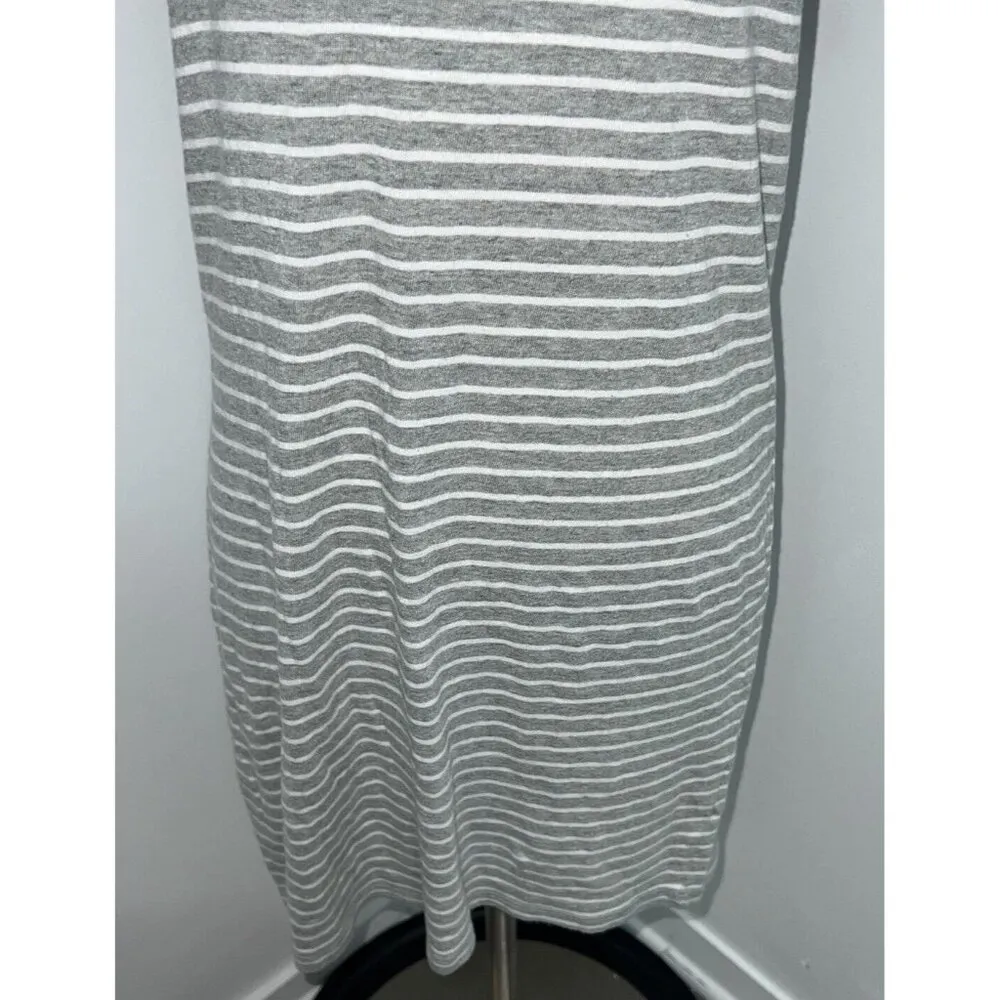 Gap Dress Womens Extra Small Gray White Striped T-shirt Pocket Tee Cotton Casual - Image 3