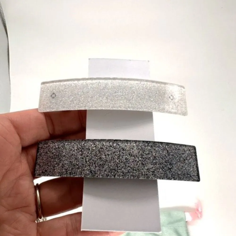 NWT Valet Studio Minnie Clips Silver White glittery ‎ glitter metallic - Image 5