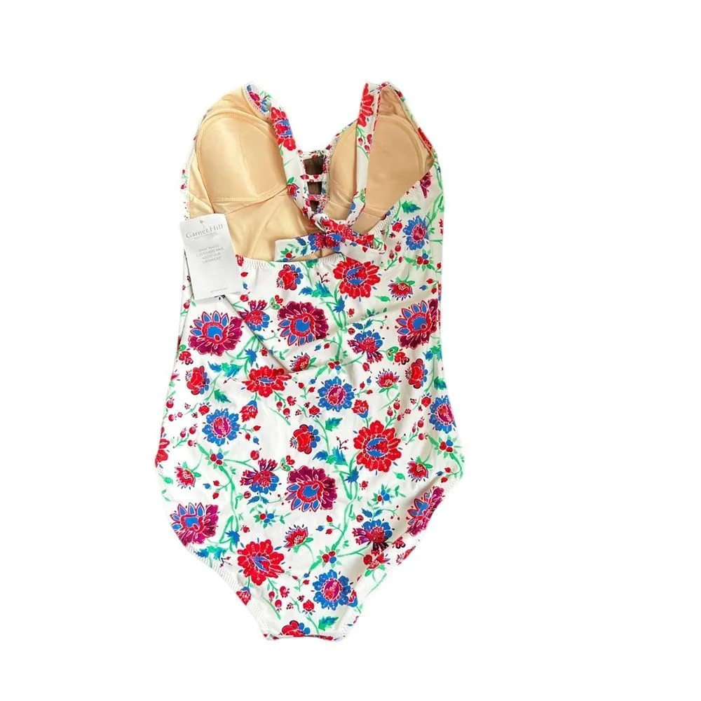 Garnet Hill Signature Lattice One-Piece Swimsuit – Floral – NWT – Size 6 - Image 7