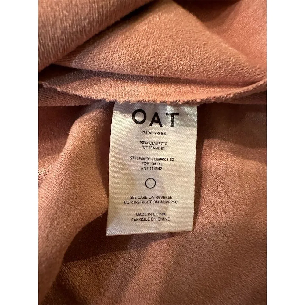 OAT New York Women's Pink Faux Suede Trench Coat Size S Long Sleeve NWT - Image 11