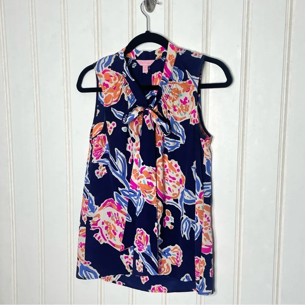 Lilly Pulitzer Women's XS Dahlia 100% Silk Top 301 - Image 3