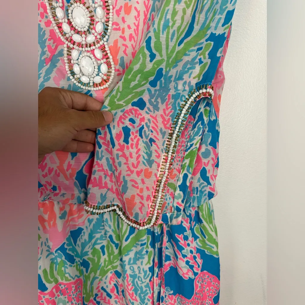 Lilly Pulitzer Delisa Dress Let's Cha Cha Embellished Women’s Sz M - Image 6