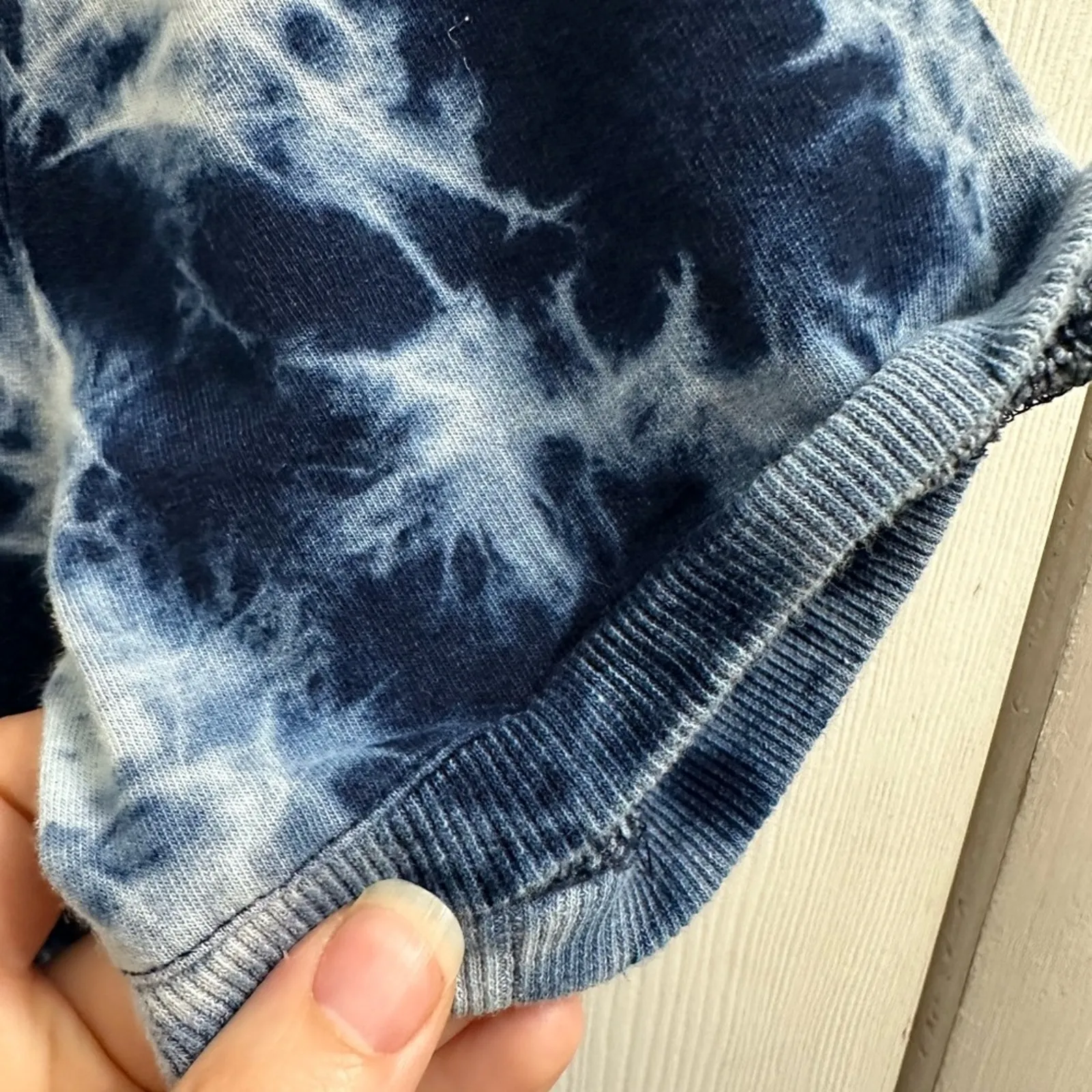 Jane and Delancey Tie-Dye Indigo Sweatshirt Mini Dress Cozy Small Relaxed Fit - Image 5