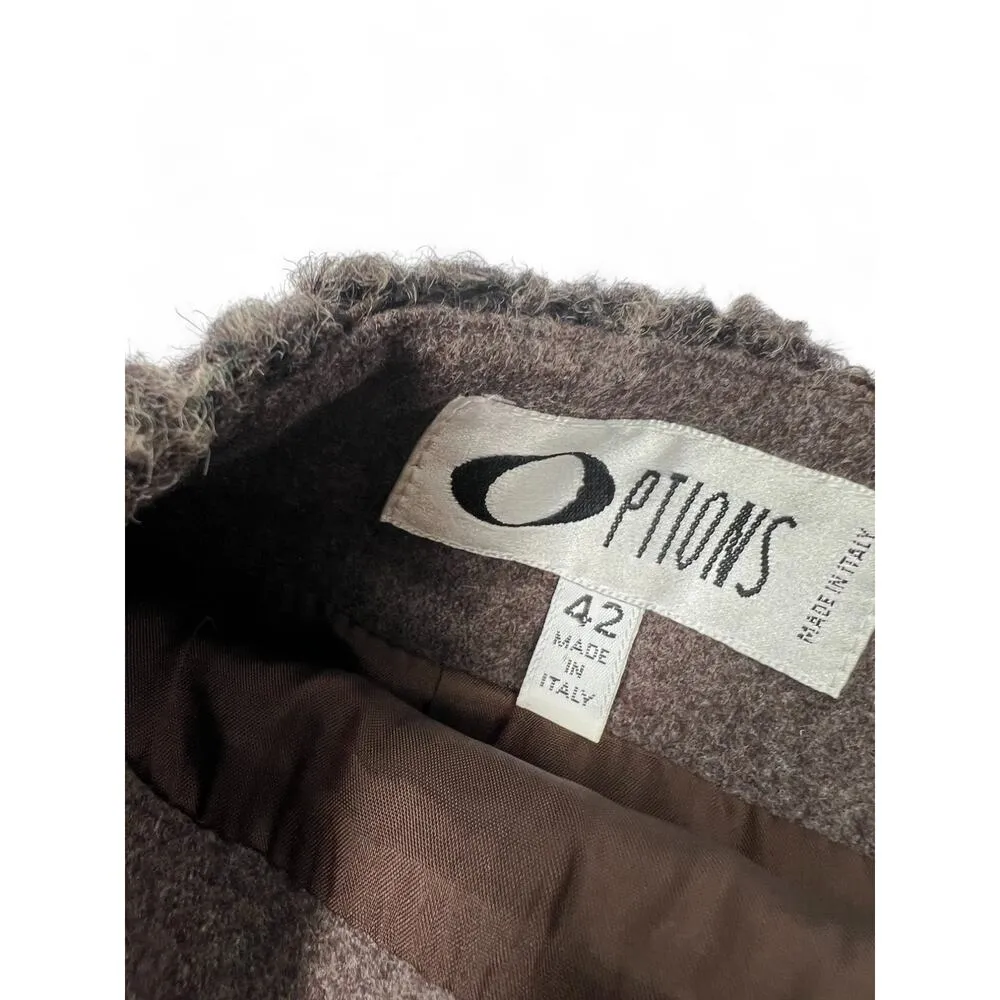 Options Made in Italy | S / 6 | Wooley Sherpa Knotted Teddi Min Skirt Sweater Brown - Image 2