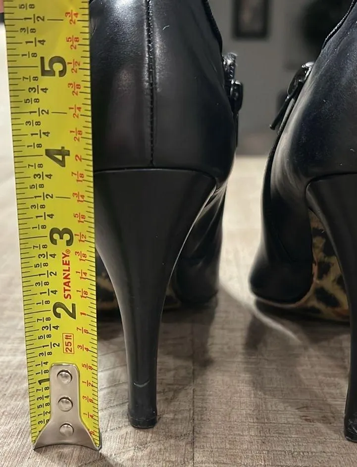 ALFANI EDISON Women's 9.5 M Black Leather Zip-Up Dress Low Ankle Boots Booties - Image 6