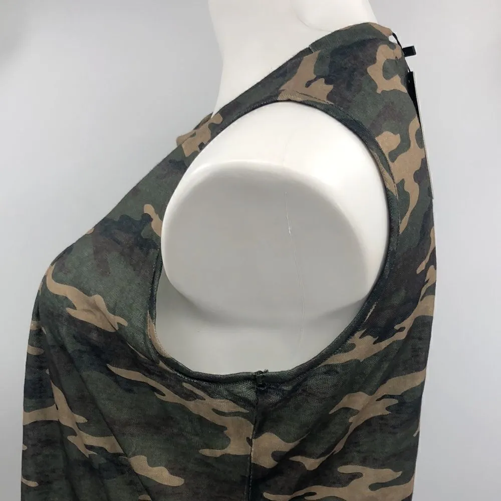 Lucky and Blessed sleeveless green camo hi lo tank - Image 4