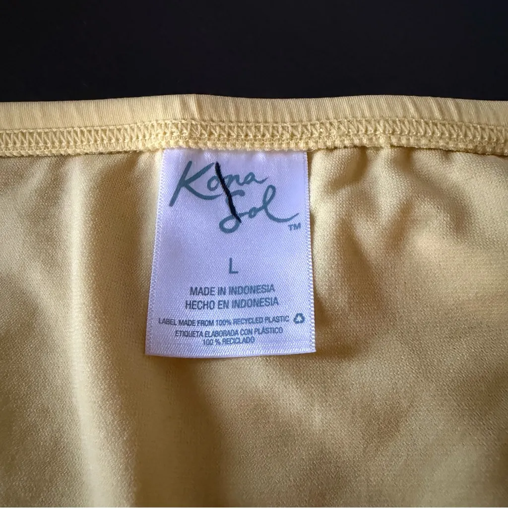 Kona Sol Women's Medium Coverage Hipster Bikini Bottom Yellow Size L New - Image 6