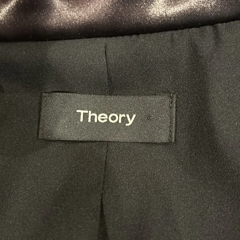 Theory  Shrunken glossy jacket sz 2 dark brown - Image 6