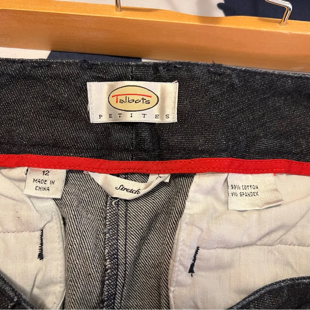 Vintage Talbots Trouser Jeans Dark Wash Wide Leg 12P - Image 9