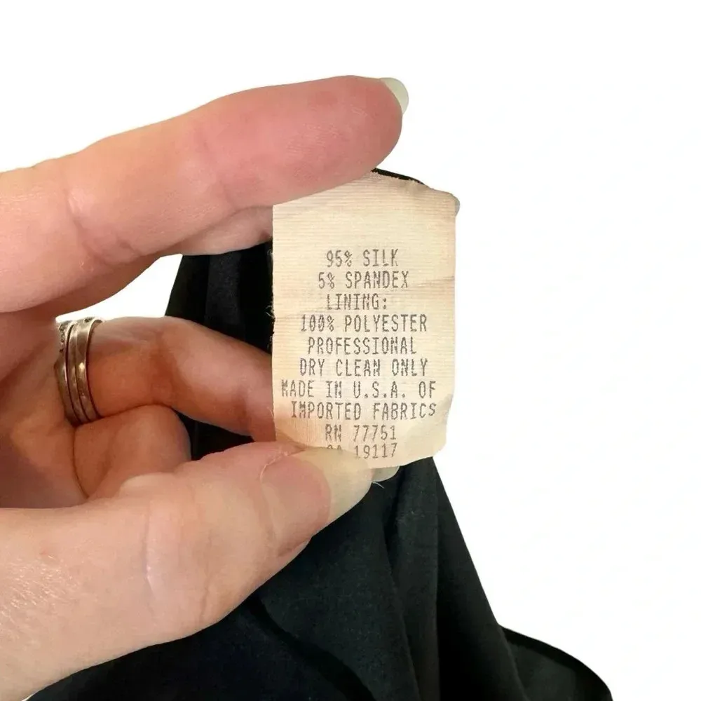 Vintage Betsey Johnson Y2K Silk Ruched Bow Pencil Dress Rockabilly Pin Up - Image 10