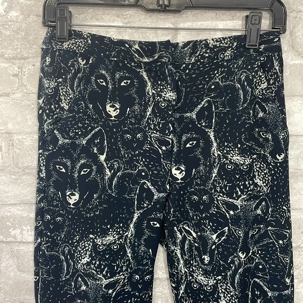 Topshop Wolf Woodland Print Cigarette Pants - Image 4