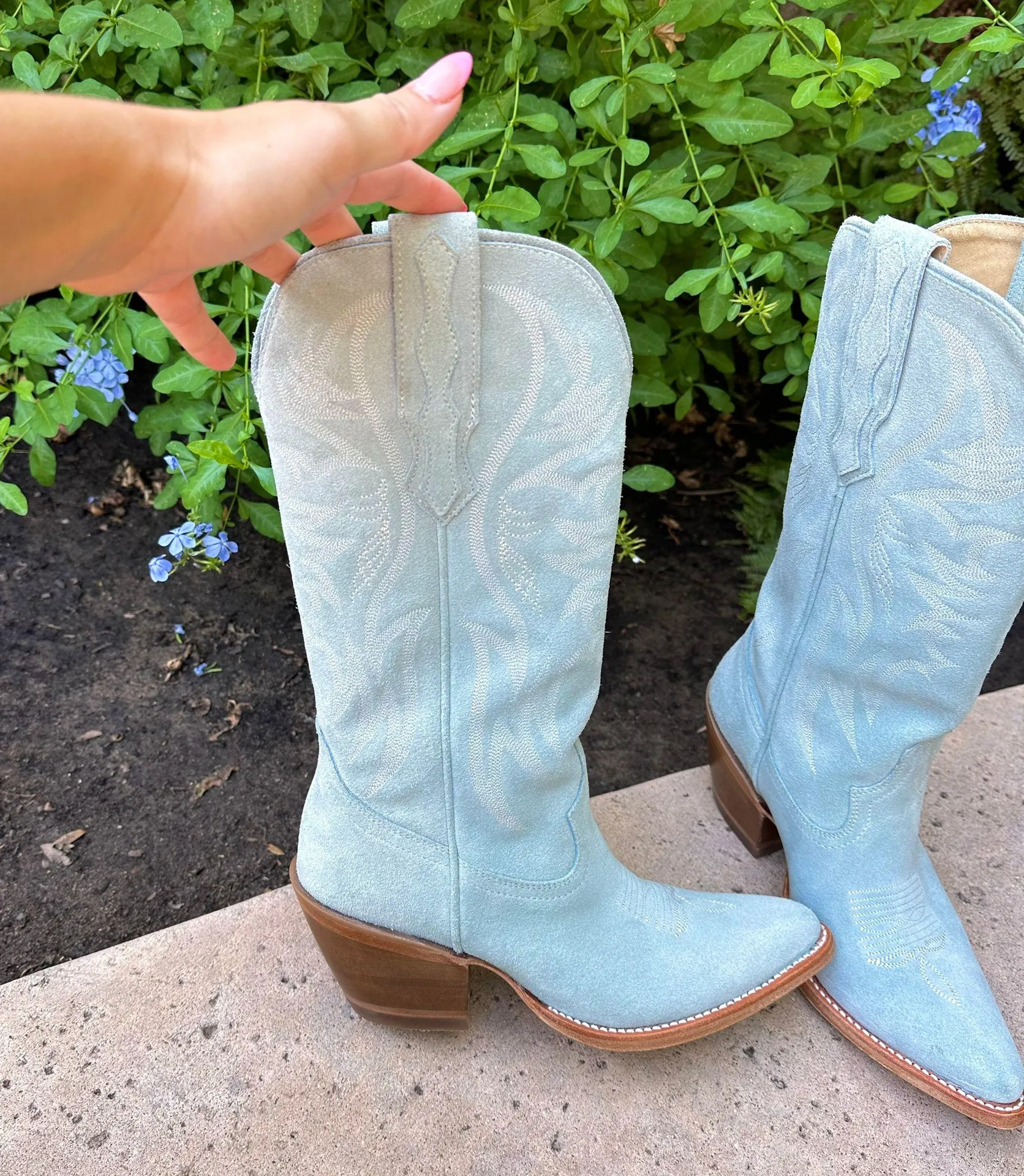 Boots CHARMED LIFE BLUE SUEDE WESTERN BOOTS - Image 6