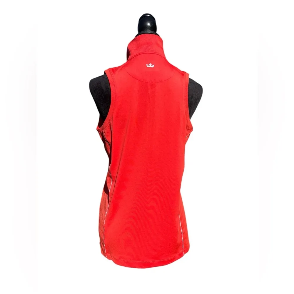 Peter Millar Sun Comfort Orange Sleeveless Polo L UPF 50+ Golf Tennis Active Top - Image 6