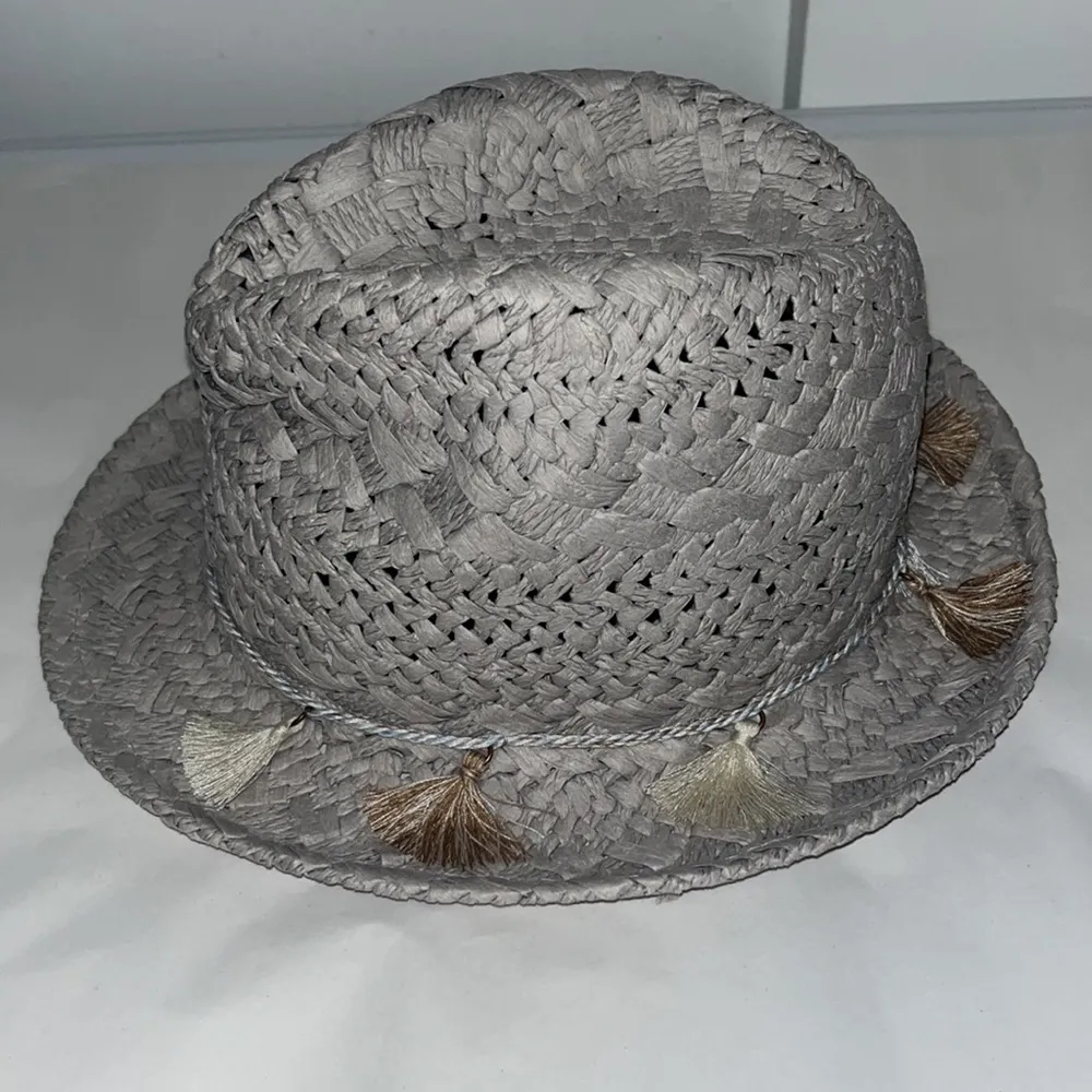 Altar’d State Gray Woven Tassel Fedora Boho Summer Hat Cowgirl - Image 3