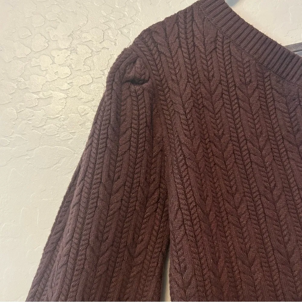 Entro dark brown one shoulder sleeve knit sweater dress size large NEW WITH TAGS - Image 4