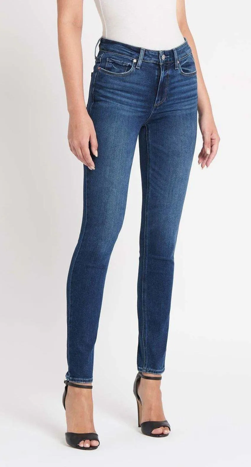 Paige Navy Blue Denim Hoxton Ultra Skinny Jeans - Image 2